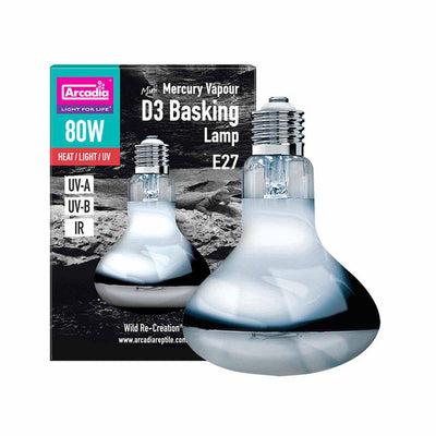 D3 Basking Lamp Mini 80w Värme & Solljus UVA/UVB E27