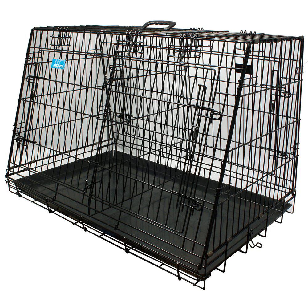 Hundtransportbur Svart Lutande 2-delad 93x57.5x65.5cm